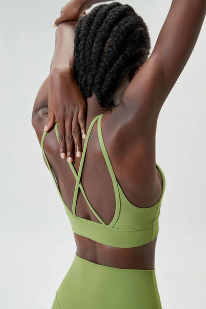 Women's Buttery Soft V-Neckline Sports Bra / Gym Bra High Impact (Victorious TechWeave)