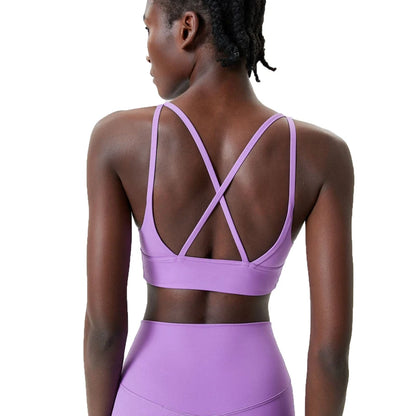 Women's Buttery Soft V-Neckline Sports Bra / Gym Bra High Impact (Victorious TechWeave)