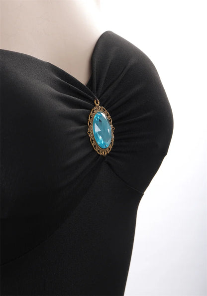 Bowsette Cosplay Costume Black Gothic Dress