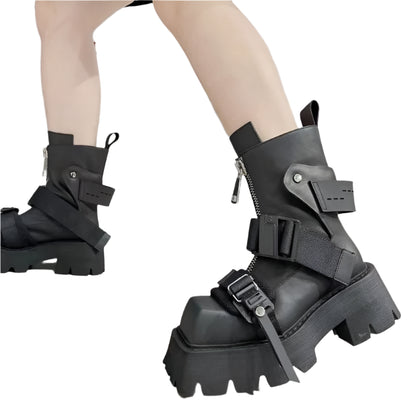 Thick-soled Male Biker Gothic Boots