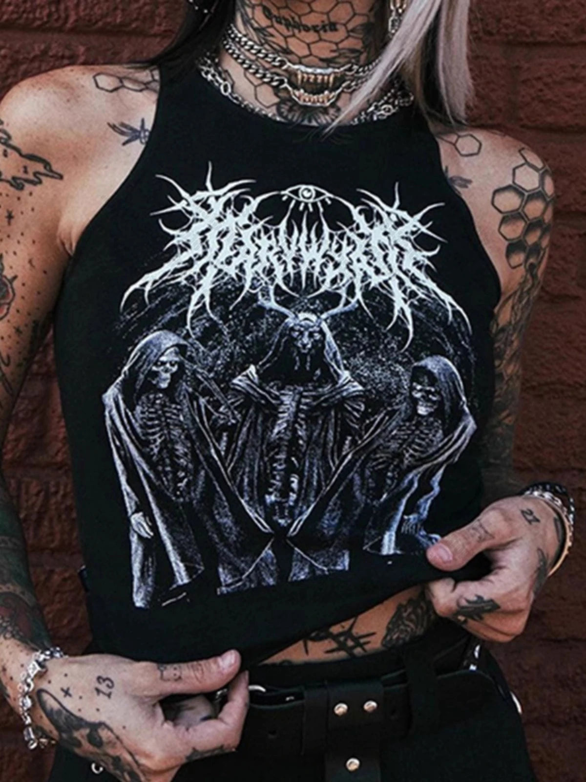 Gothic Tanks Top for / 90s Vintage Clothes Aesthetic