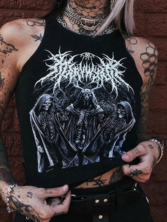 Gothic Tanks Top for / 90s Vintage Clothes Aesthetic