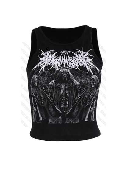 Gothic Tanks Top for / 90s Vintage Clothes Aesthetic
