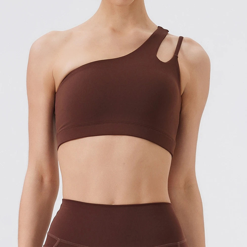 Women Sports Bra/ Push Up Fitness Bras/ One Shoulder Shockproof (Victorious Cosmo Surge)