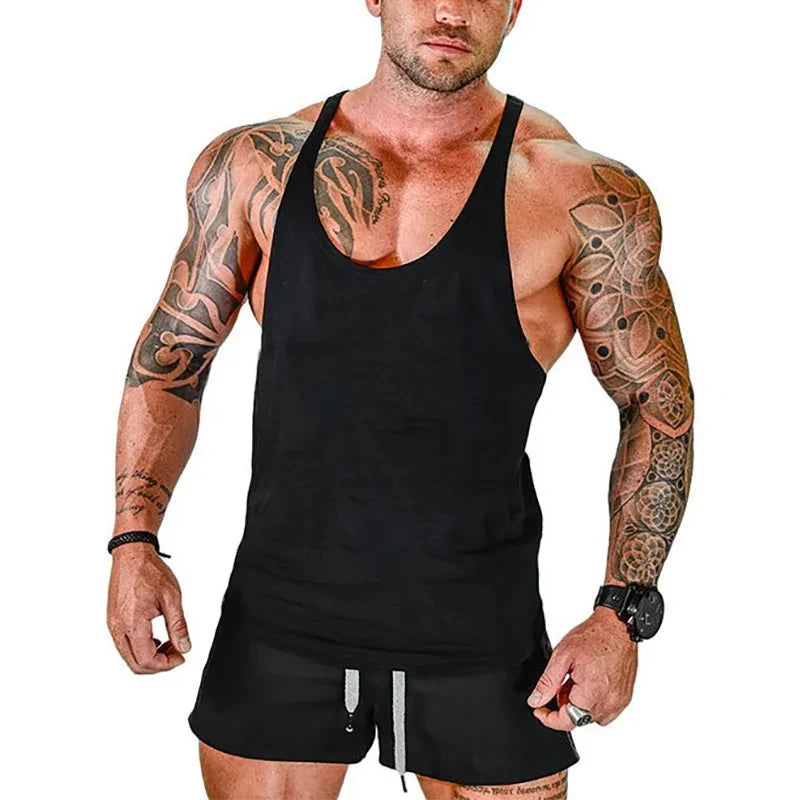 Muscular Man Gym Tank Top/ Bodybuilding and Fitness Stringer Clothing