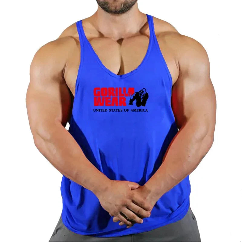 Muscular Man Gym Tank Top/ Bodybuilding and Fitness Stringer Clothing