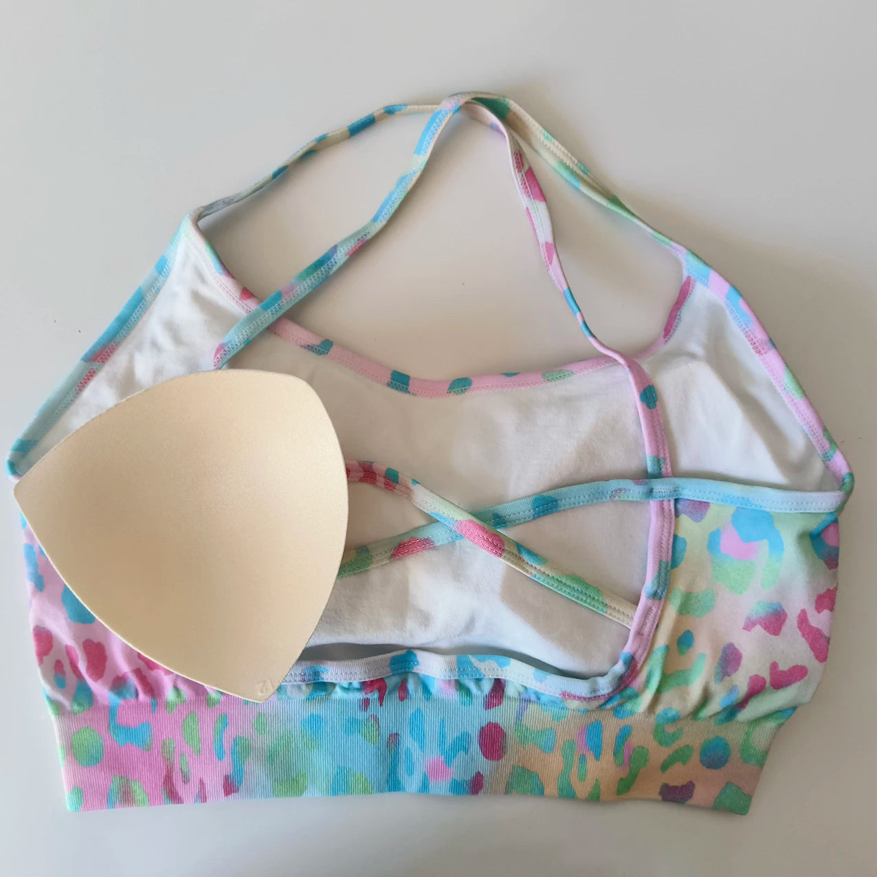 Floral Print Yoga Bra for Women/ Cross Back Gym Sports Bra