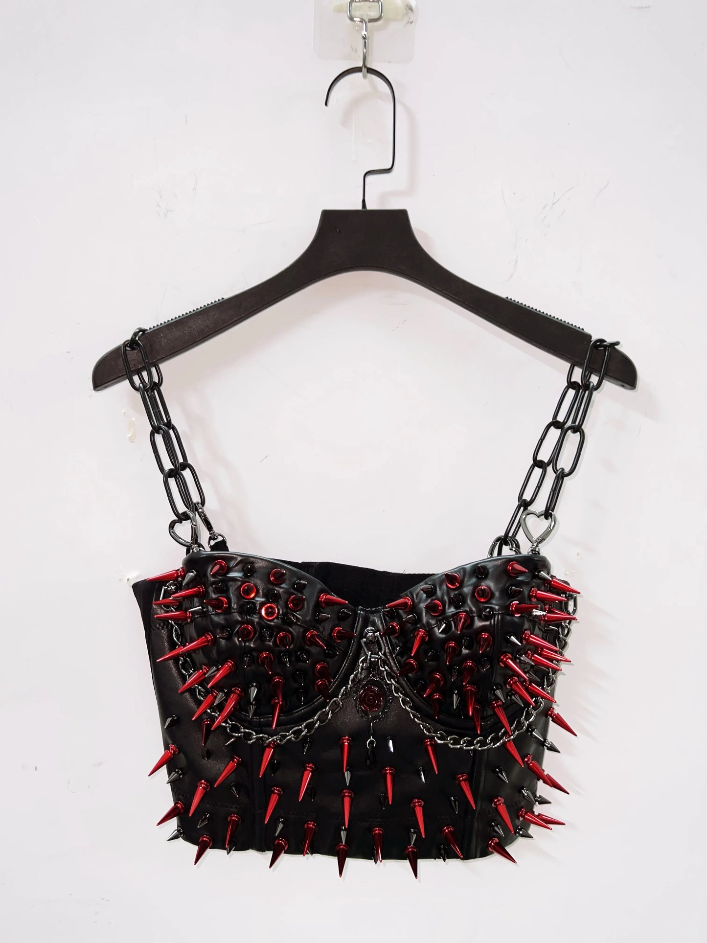 Gothic Full Outfit clothes  / Red Spikes and Black set