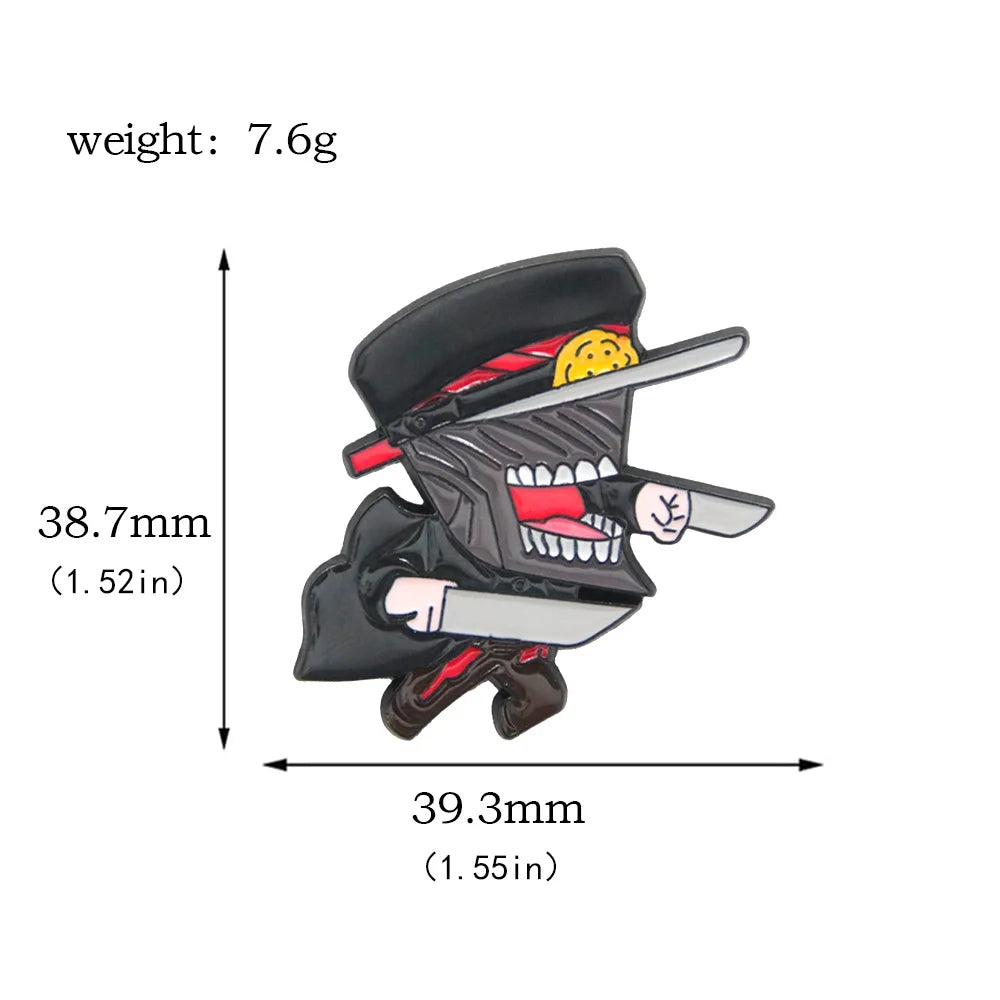 Anime Chainsaw Man Brooch Pins/ Metal Enamel