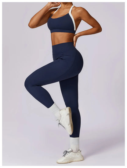 Women Fitness Running Bra Backless (Victorious Neon Circuit)