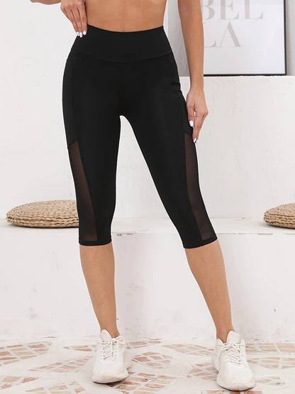 Women's Mesh Splicing With Pockets High Waist Leggings (Victorious Nova Colony)