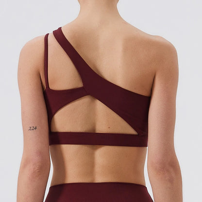 Women Sports Bra/ Push Up Fitness Bras/ One Shoulder Shockproof (Victorious Cosmo Surge)