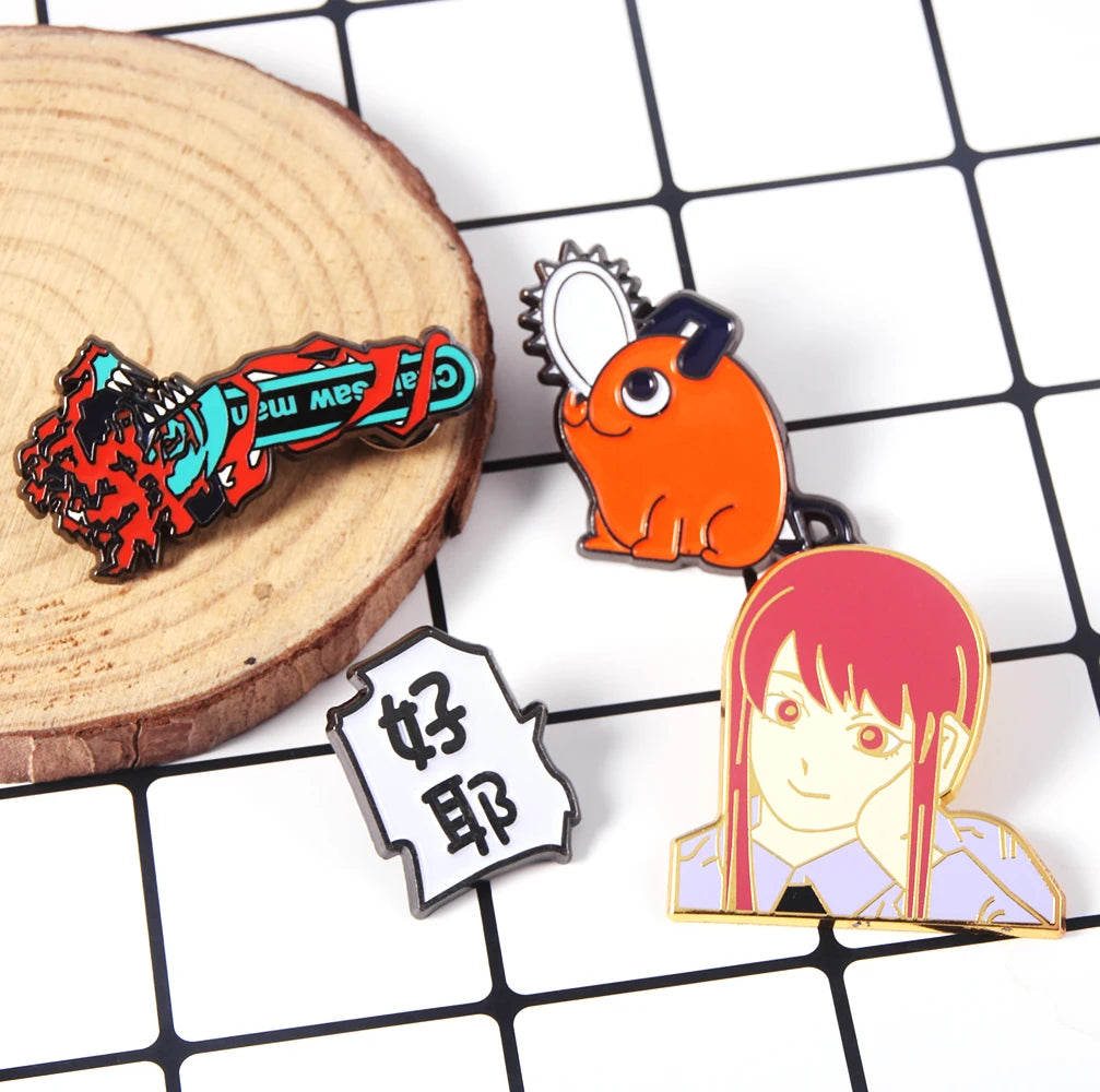Anime Chainsaw Man Brooch Pins/ Metal Enamel