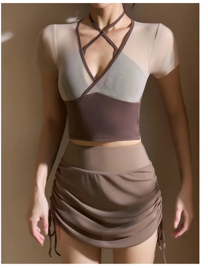 Two Pieces Mesh Patchwork Short Sleeve (Victorious HyperDrive Tops)