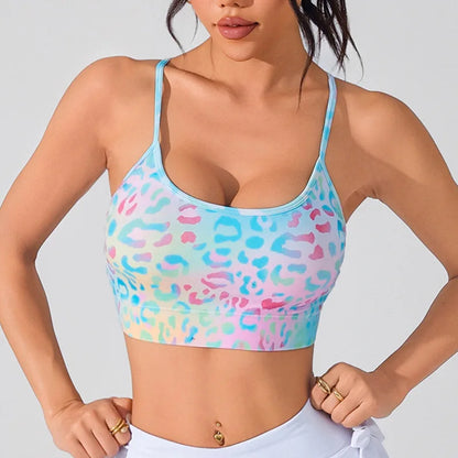 Floral Print Yoga Bra for Women/ Cross Back Gym Sports Bra