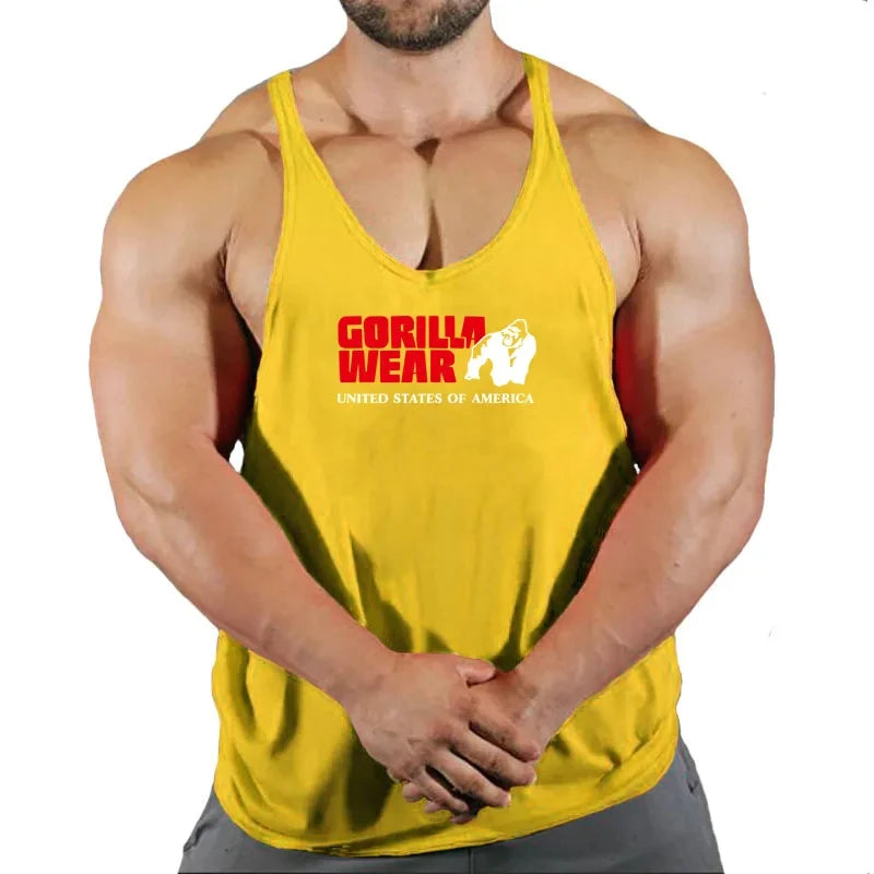 Muscular Man Gym Tank Top/ Bodybuilding and Fitness Stringer Clothing