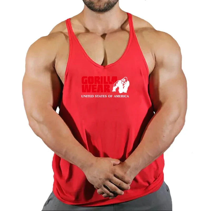 Muscular Man Gym Tank Top/ Bodybuilding and Fitness Stringer Clothing