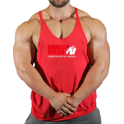 Muscular Man Gym Tank Top/ Bodybuilding and Fitness Stringer Clothing