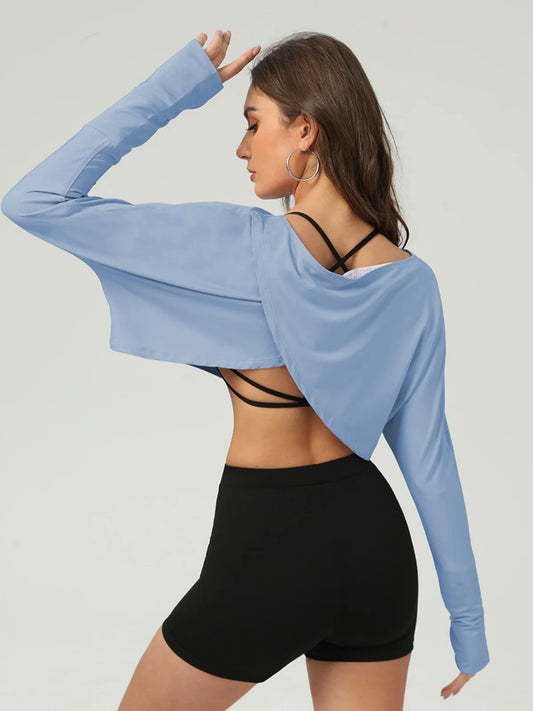 Yoga Shirts Women Long Sleeve Hollow Out Backless Crop Top (Victorious NeuraFit)