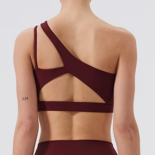 Women Sports Bra/ Push Up Fitness Bras/ One Shoulder Shockproof (Victorious Cosmo Surge)