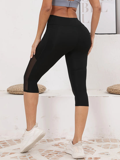 Women's Mesh Splicing With Pockets High Waist Leggings (Victorious Nova Colony)