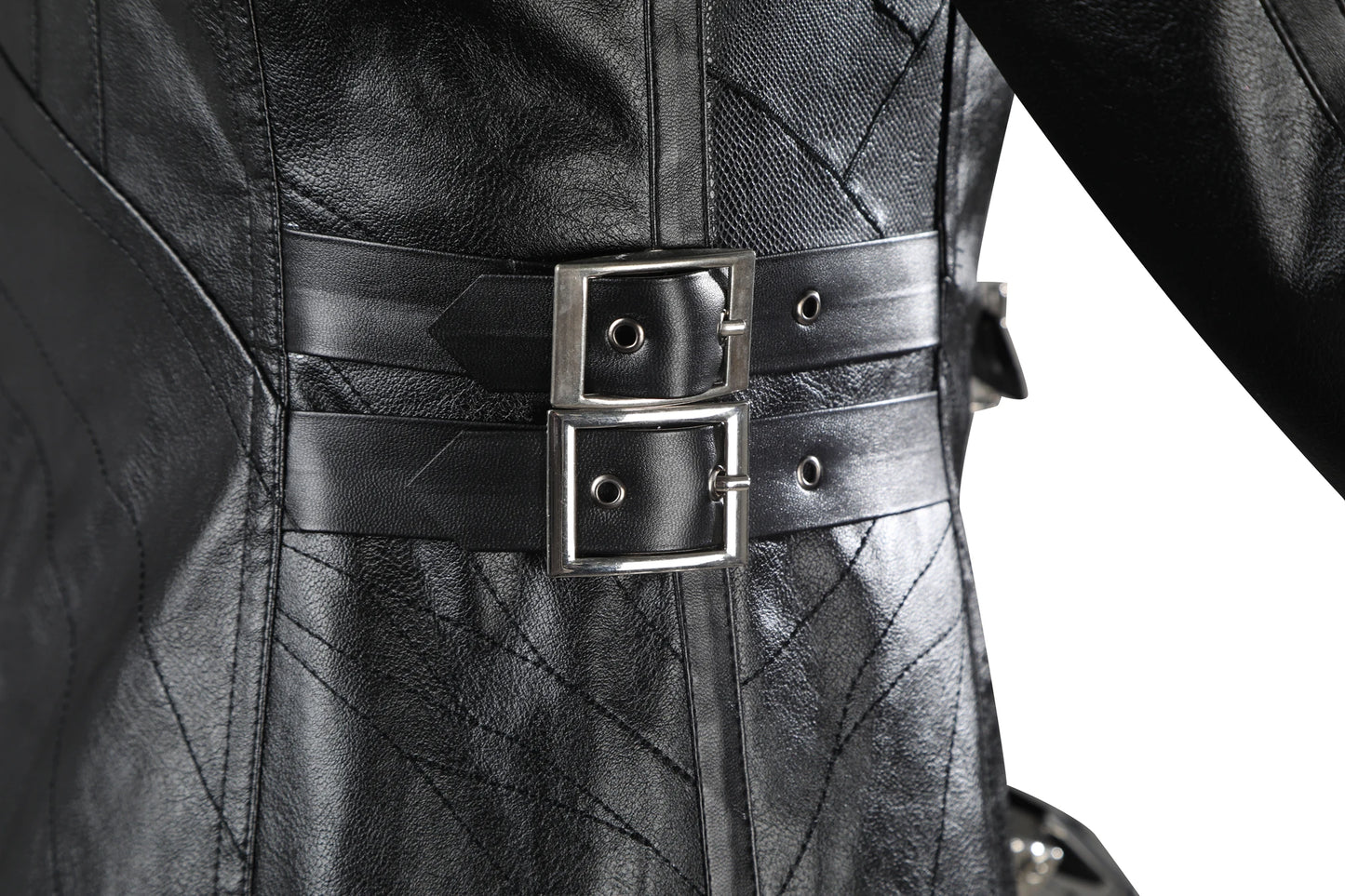FF7 Sephiroth Cosplay Black/ Fantasy Leather Coat and Accessories