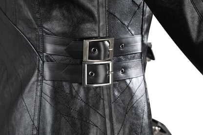 FF7 Sephiroth Cosplay Black/ Fantasy Leather Coat and Accessories
