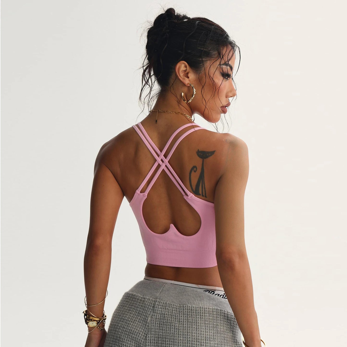 Women Crossover Bandage Gym Bras / Deep V Neck Workout Top ( Victorious CircuitFlex)