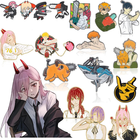Anime Chainsaw Man Brooch Pins/ Metal Enamel