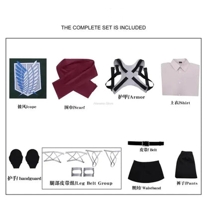 Anime Attack on Titan Cosplay Mikasa, Levi, Scouts Cosplay