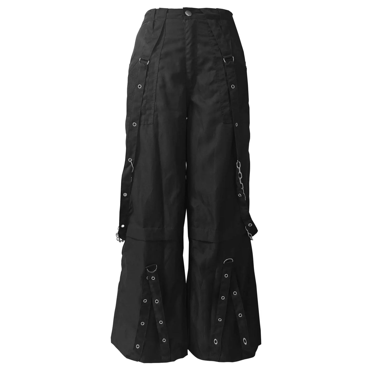 Women Goth Cargo Pants / High Waist Baggy Jeans (Victorious CryoStream)