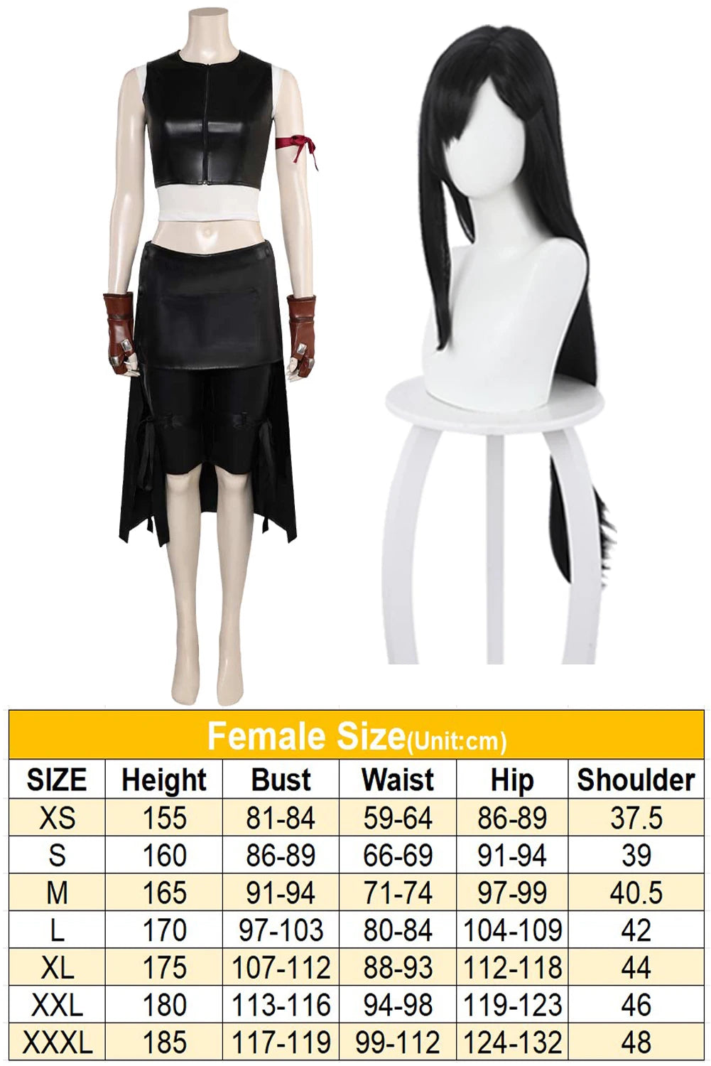 Tifa Lockhart Black Dress /Final Cosplay Fantasy VII Cosplay