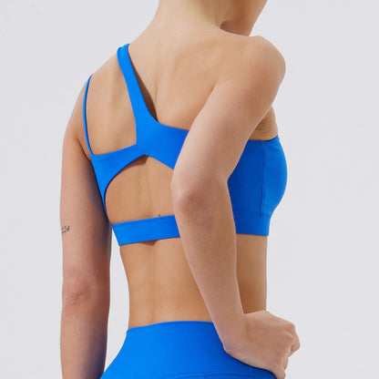 Women Sports Bra/ Push Up Fitness Bras/ One Shoulder Shockproof (Victorious Cosmo Surge)