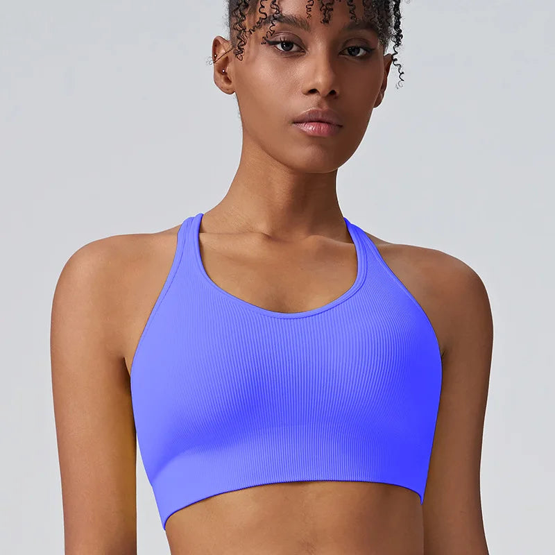 Women's Cross Back Sports Bra/ High-intensity Fixed Cup Shockproof Bra (Victorious Lumen Circuit Bra)