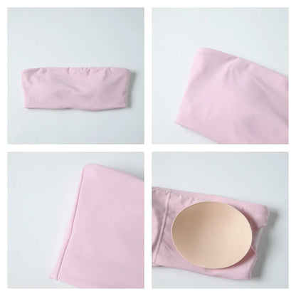 Women's Two Piece Fitness Sports Set / Yoga Gym Outfit / Strapless Bra ( Victorious Nakama Power Bra)