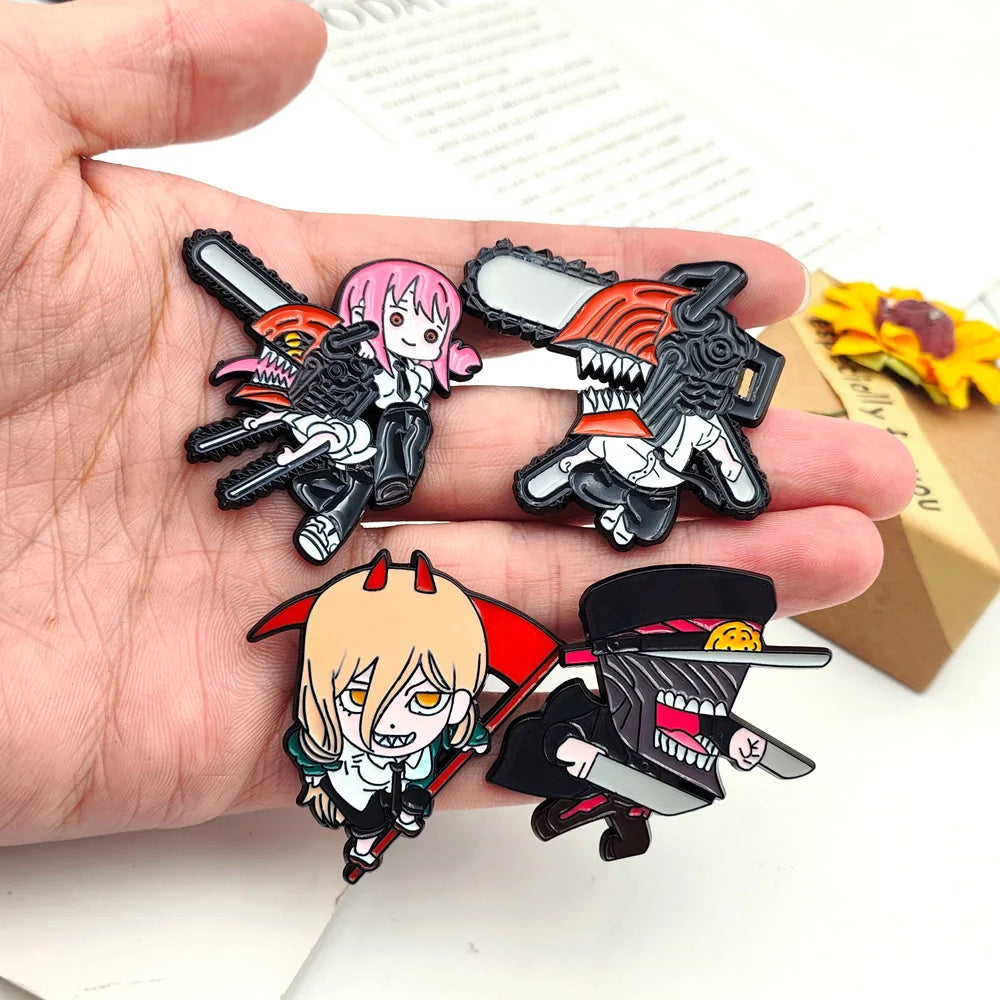 Anime Chainsaw Man Brooch Pins/ Metal Enamel