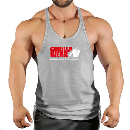Muscular Man Gym Tank Top/ Bodybuilding and Fitness Stringer Clothing
