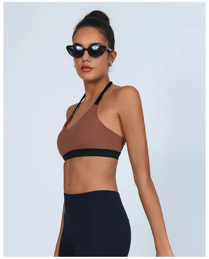 Thin Shoulder Strap High Elastic Breathable Contrast Bra (Victorious AthleteOS)