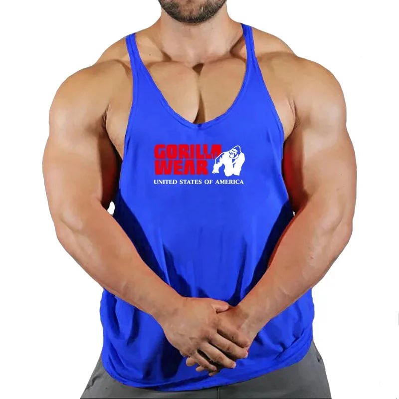 Muscular Man Gym Tank Top/ Bodybuilding and Fitness Stringer Clothing