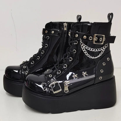 Gothic Style Platform Boots/ Vampire Cosplay Women Mid-calf Boots