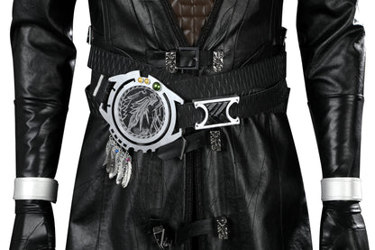 FF7 Sephiroth Cosplay Black/ Fantasy Leather Coat and Accessories