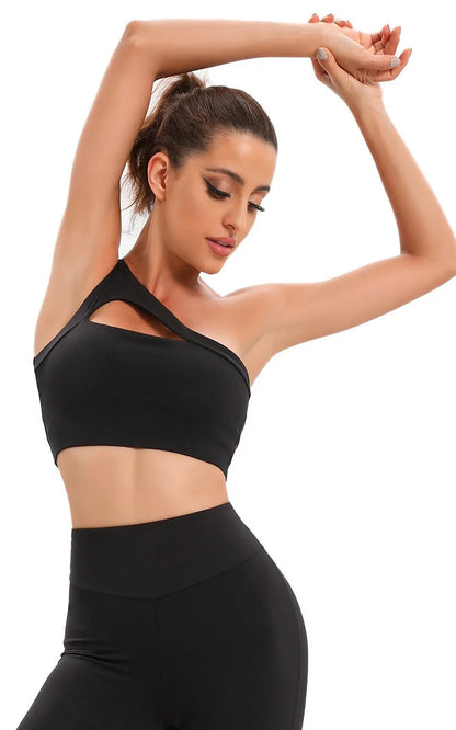 Women's Oblique One Shoulder Strap Bra / Fitness Bra Tops (Victorious CoreSignal)