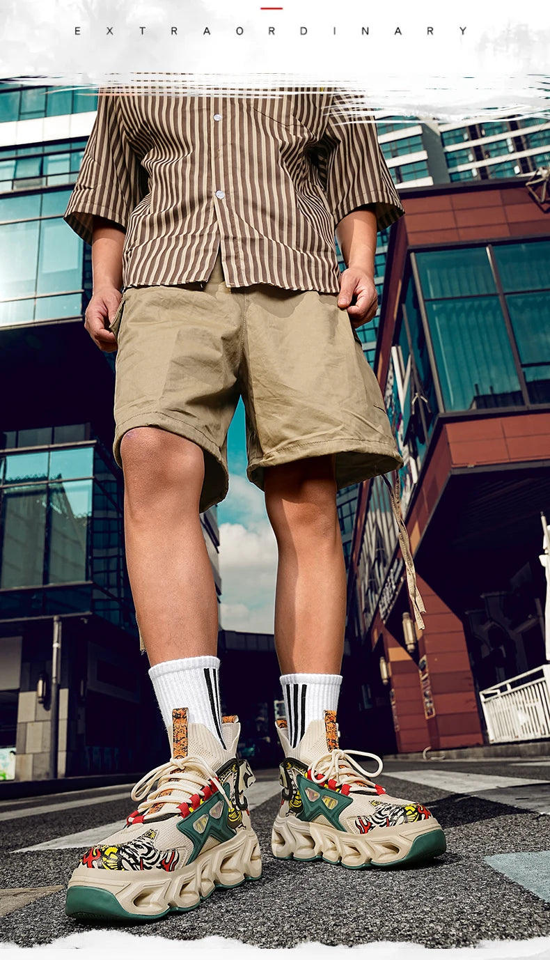 Workout Sneakers Male Size/ Mixed Color Graphics - Trendy Style