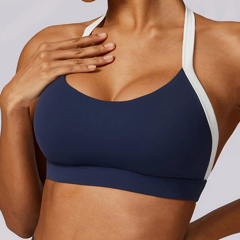 Women Fitness Running Bra Backless (Victorious Neon Circuit)