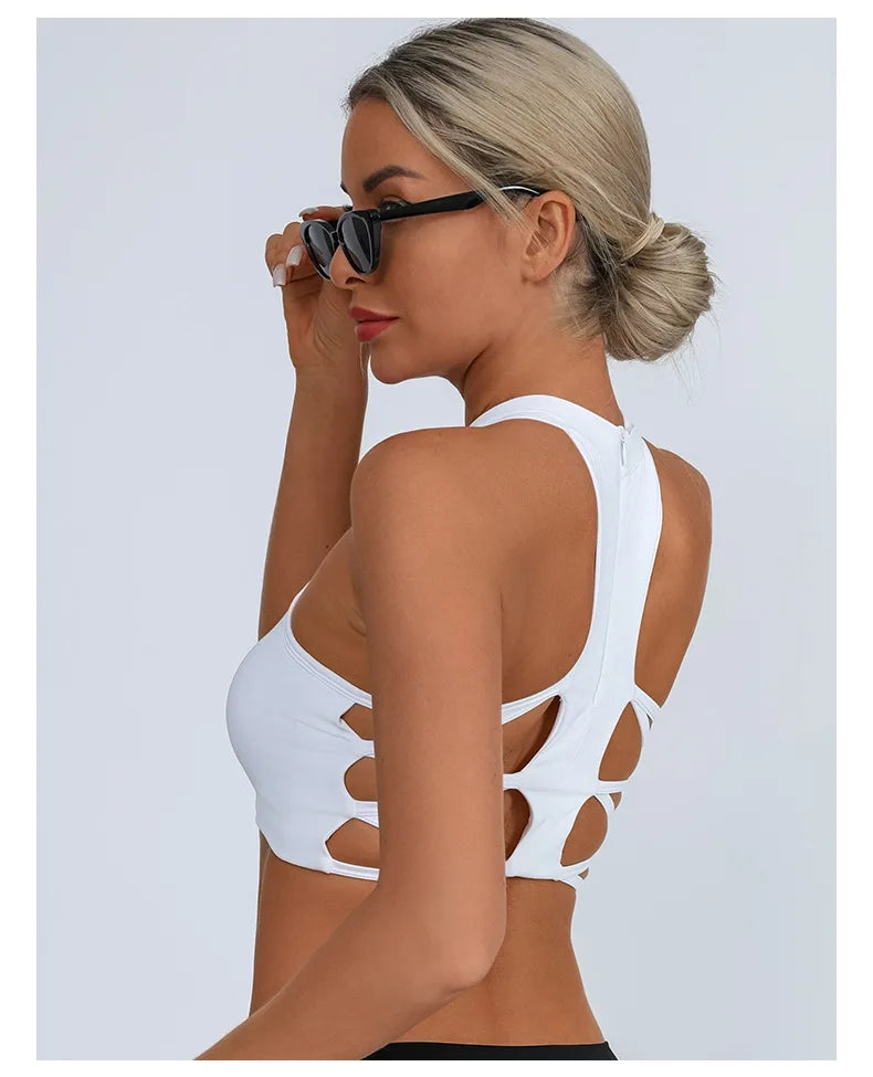 Sheer Mesh Yoga Bra / Beauty Back Inner Wearing Hollow-out Workout Bra (Victorious Astro Nexus)