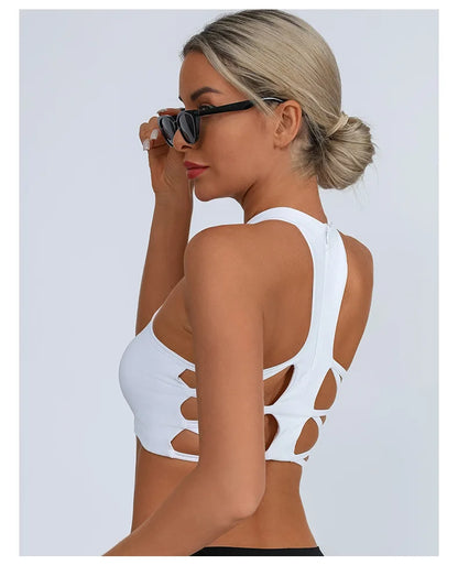 Sheer Mesh Yoga Bra / Beauty Back Inner Wearing Hollow-out Workout Bra (Victorious Astro Nexus)