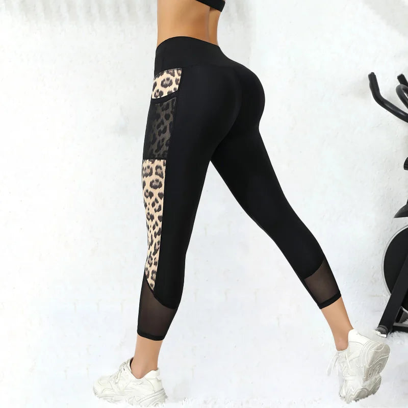 Marble Print Sports Leggings With Pockets (Victorious AetherFrame)