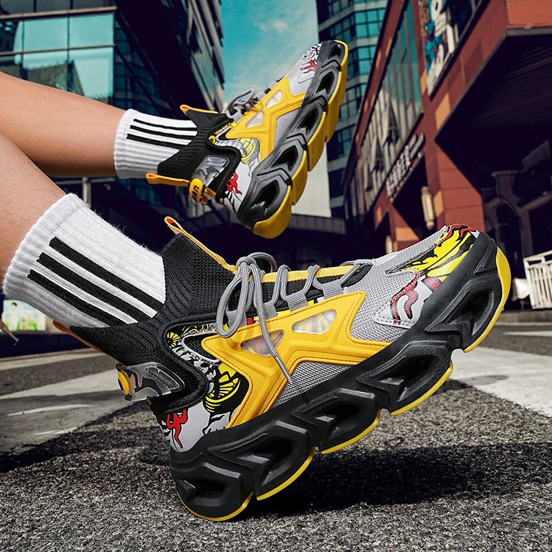 Workout Sneakers Male Size/ Mixed Color Graphics - Trendy Style