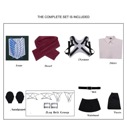 Anime Attack on Titan Cosplay Mikasa, Levi, Scouts Cosplay