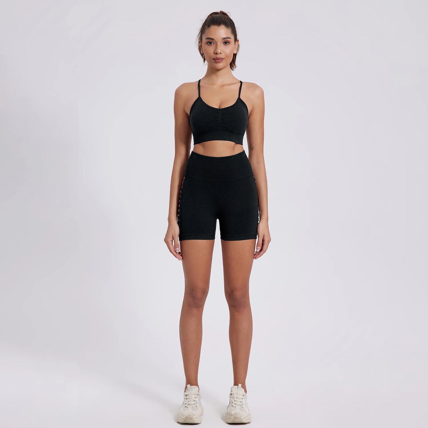 Women Tie Dye Hollow Seamless Yoga Shorts (Victorious EvoCore Shorts)